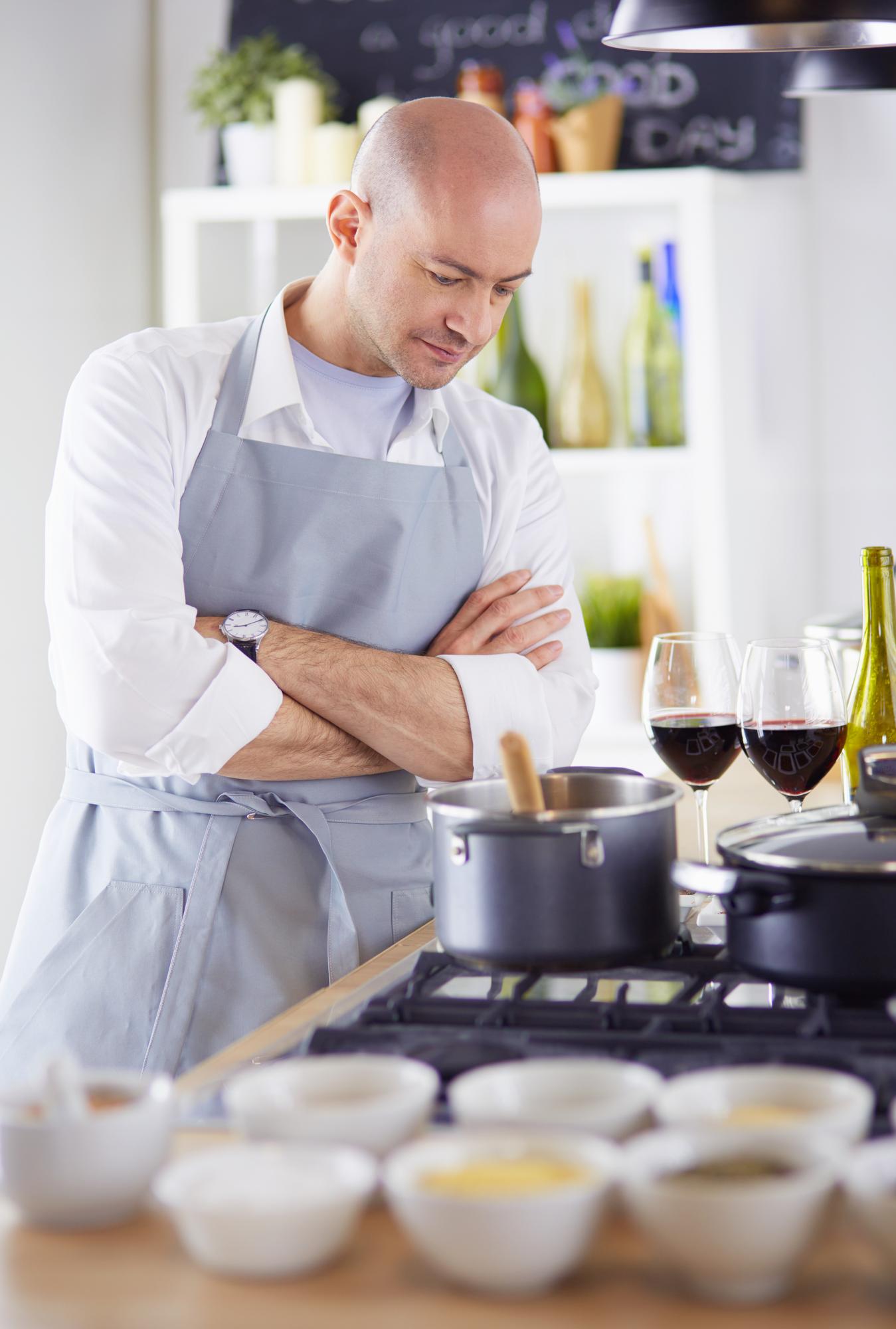 Chef Marco demonstrating sauce technique